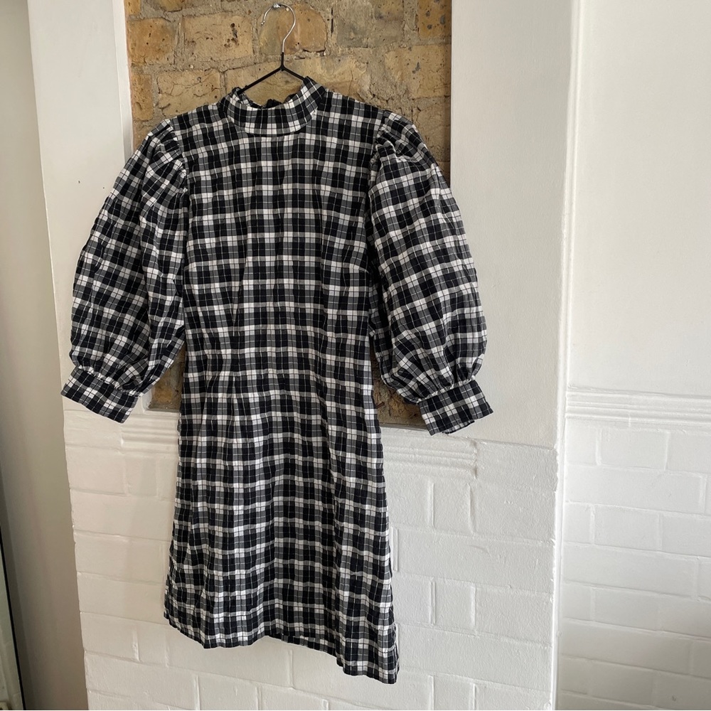 GANNI Charron Mini Dress - Seersucker Check - Picture 2 of 8
